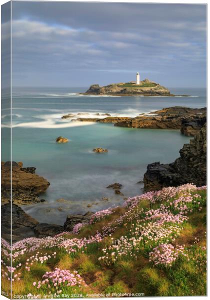 Morning at Godrevy  Canvas Print by Andrew Ray