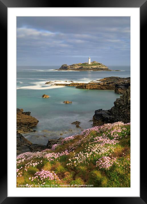 Morning at Godrevy  Framed Mounted Print by Andrew Ray
