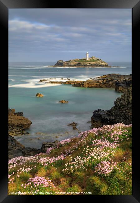 Morning at Godrevy  Framed Print by Andrew Ray