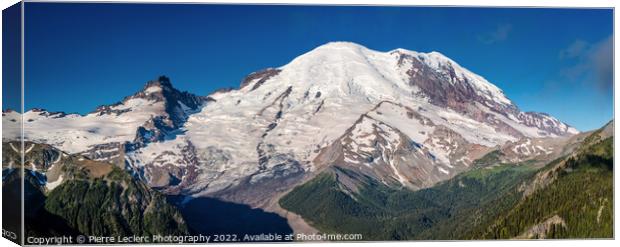 Scenic Panoramic View of Mount Rainier Canvas Print by Pierre Leclerc Photography