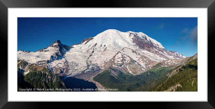 Scenic Panoramic View of Mount Rainier Framed Mounted Print by Pierre Leclerc Photography