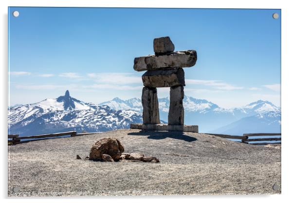Whistler Summit Inukshuk Acrylic by Pierre Leclerc Photography