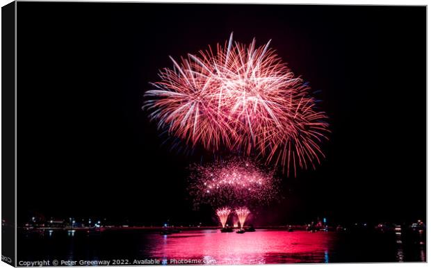 2022 British Firework Championships From The Queen Canvas Print by Peter Greenway