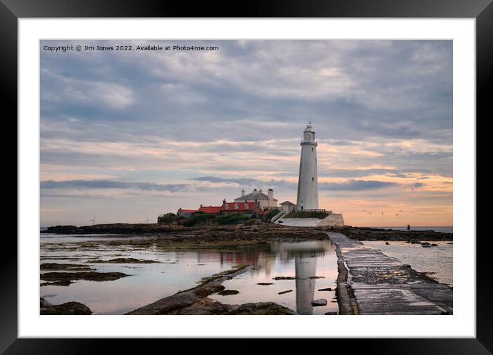 Quiet morning at St Mary's Island Framed Mounted Print by Jim Jones