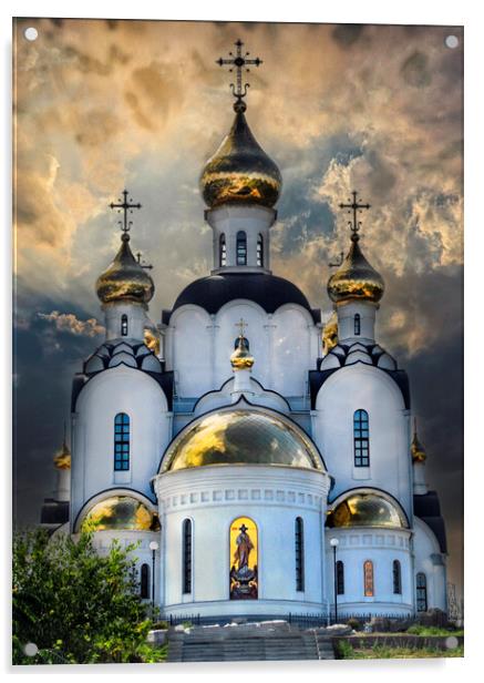 Iversky Womans Monastery Acrylic by Dave Williams