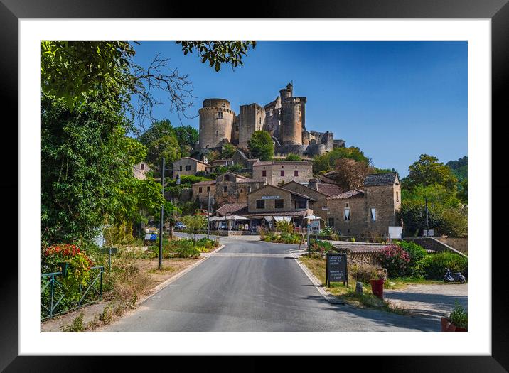 Looking up to Chateau de Bonaguil Framed Mounted Print by Dave Williams