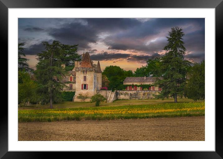 Manoir dit Chateau de Lafaurie Framed Mounted Print by Dave Williams