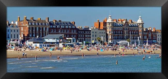 Weymouth Seafront Panorama Framed Print by Darren Galpin