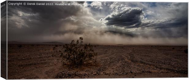 Swirling Sand Storm in Death Valley Canvas Print by Derek Daniel