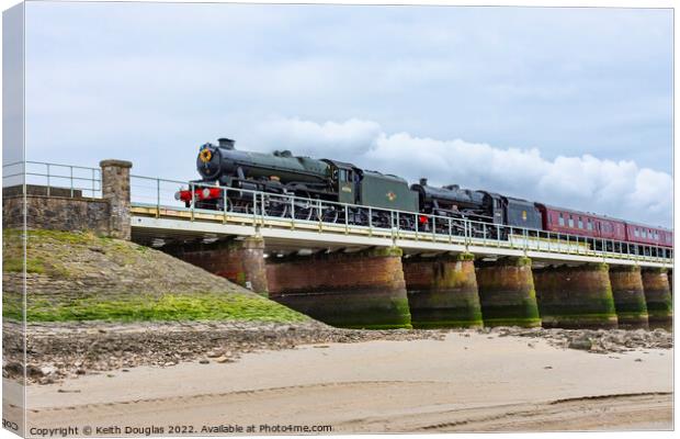 Double Steam on the Kent Viaduct, 27 April 2022 Canvas Print by Keith Douglas