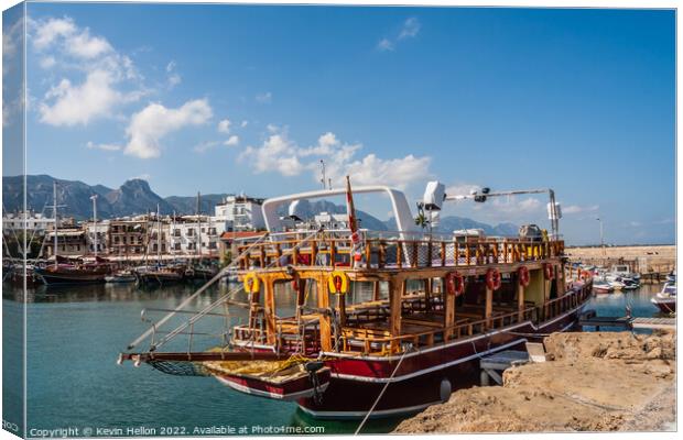 Kyrenia harbour in Northern Cyprus Canvas Print by Kevin Hellon