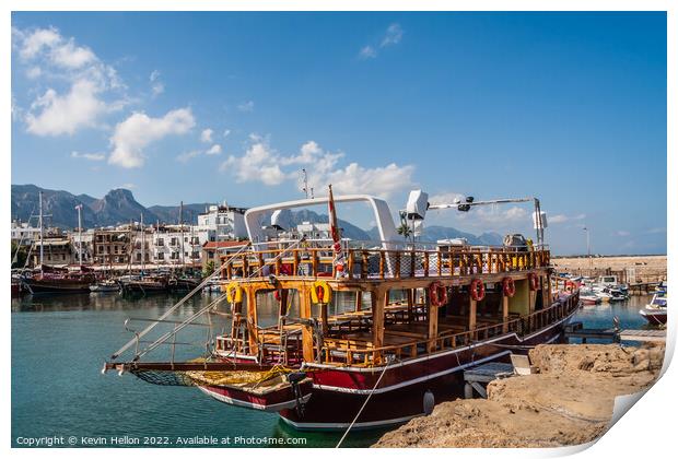 Kyrenia harbour in Northern Cyprus Print by Kevin Hellon
