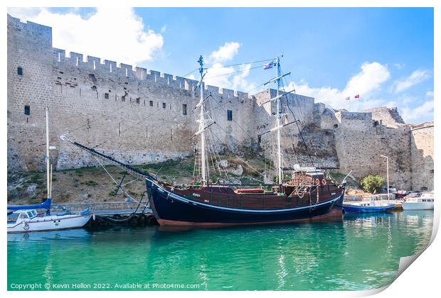 Kyrenia harbour in Northern Cyprus Print by Kevin Hellon