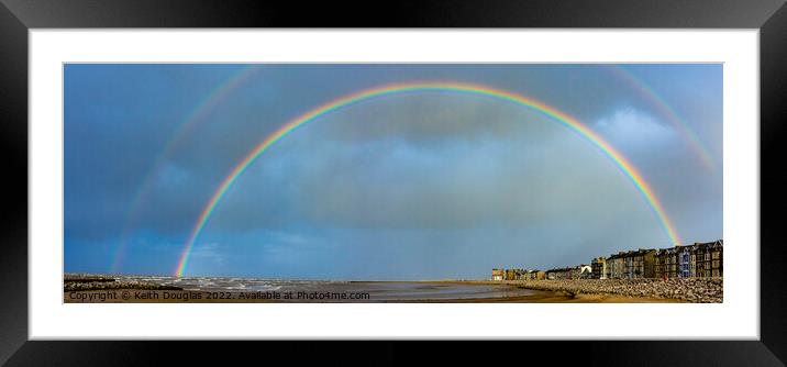 Double Rainbow over Sandylands, Morecambe Framed Mounted Print by Keith Douglas
