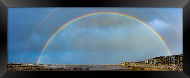 Double Rainbow over Sandylands, Morecambe Framed Print by Keith Douglas