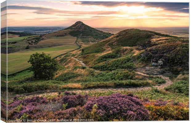 Sunset over the north Yorkshire moors 761 Canvas Print by PHILIP CHALK