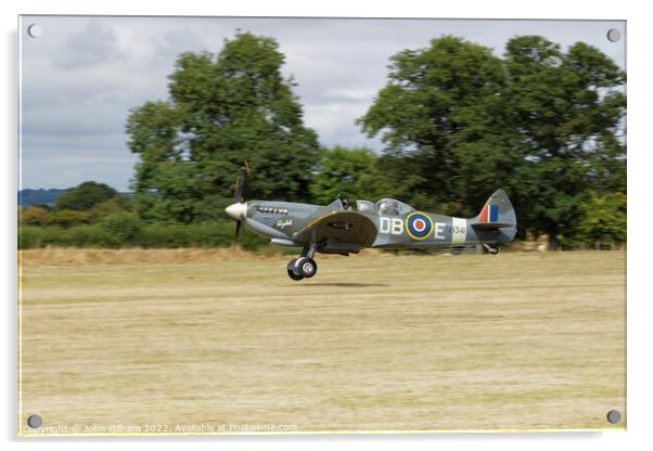 Spitfire Elizabeth - Headcorn Aerodrome Kent Acrylic by John Gilham
