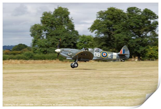 Spitfire Elizabeth - Headcorn Aerodrome Kent Print by John Gilham