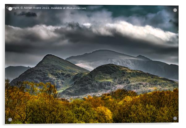Snowdon Mountain From Llanberis  Acrylic by Adrian Evans