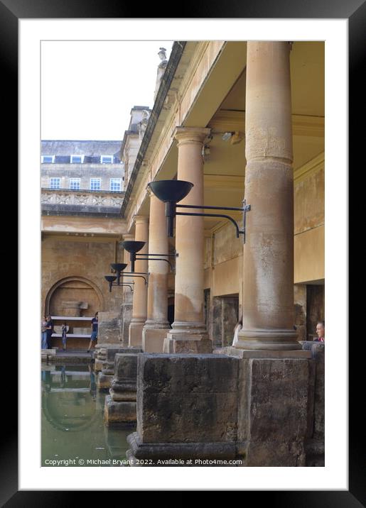 Roman bath pillar Framed Mounted Print by Michael bryant Tiptopimage