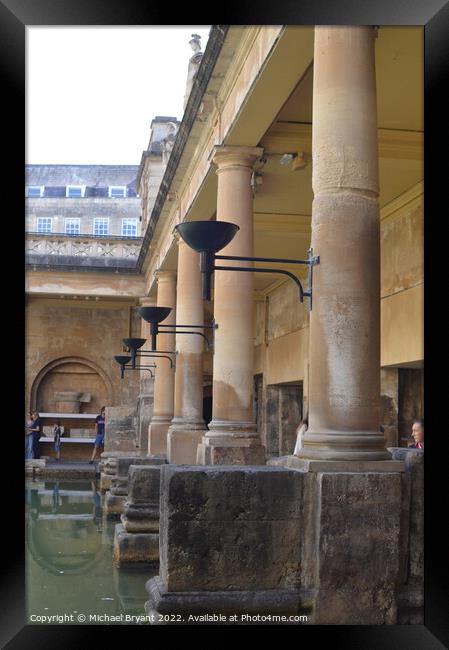 Roman bath pillar Framed Print by Michael bryant Tiptopimage