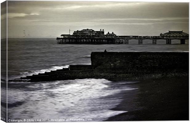 Fishing In Brighton Canvas Print by Chris Lord