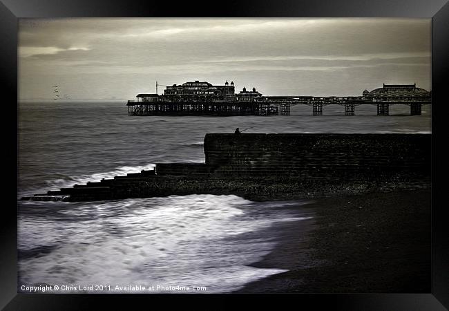 Fishing In Brighton Framed Print by Chris Lord