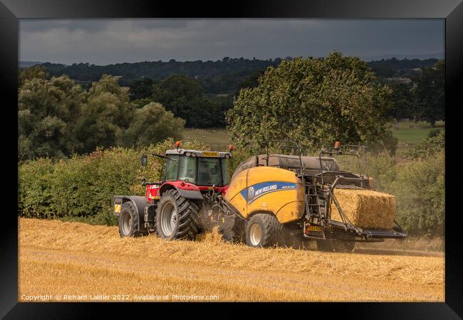 Baling at Van Farm Aug 2022 (4) Framed Print by Richard Laidler