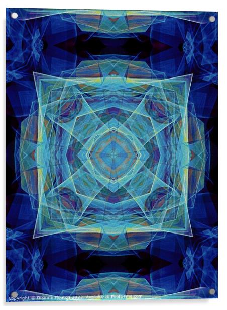 Blue Kaleidoscope Dream Acrylic by Deanne Flouton