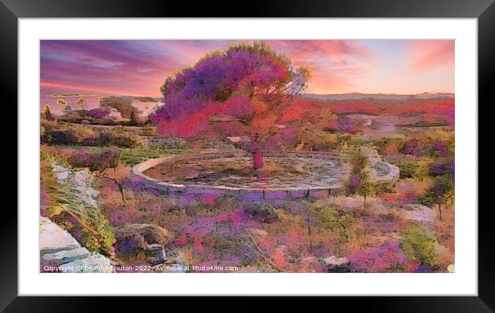 Abandoned Threshing Circle Tree at Sunset Framed Mounted Print by Deanne Flouton
