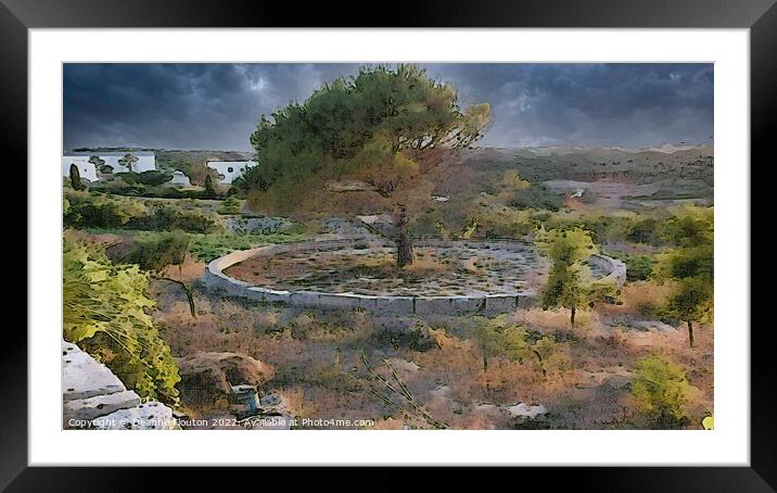  Threshing Circle Tree in Menorca Framed Mounted Print by Deanne Flouton