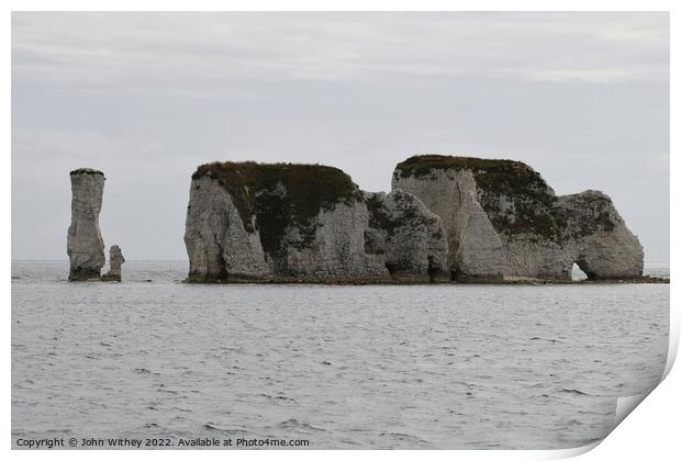 Old Harry rocks Print by John Withey