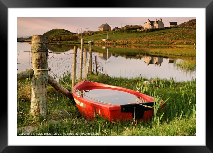 Serene Morning Reflections on Loch a' Bhaile Framed Mounted Print by Kasia Design