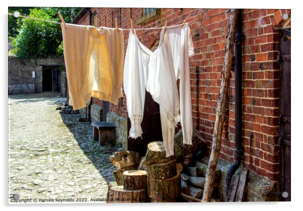 Victorian Long Johns and Bloomers Drying on a Washing Line Acrylic by Pamela Reynolds