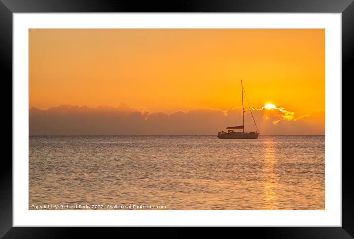 Sunrise in the bay Framed Mounted Print by Richard Perks