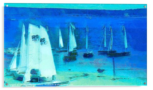 Sailing on Blue Waters Menorca Acrylic by Deanne Flouton