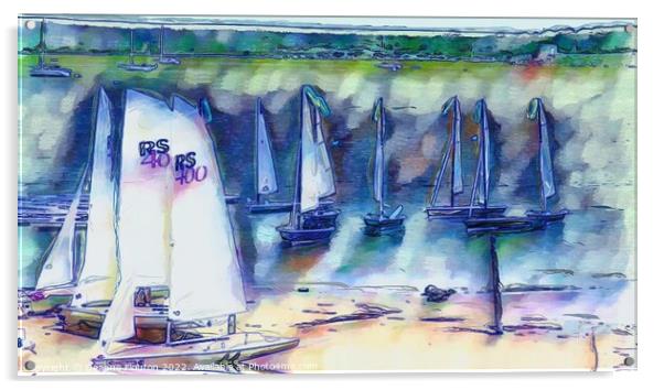  Artistic Sailboats of Menorca  Acrylic by Deanne Flouton