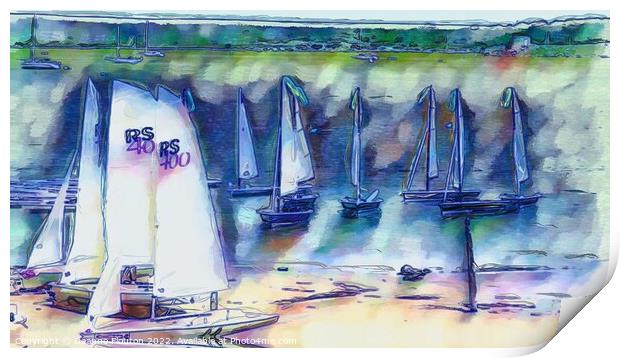  Artistic Sailboats of Menorca  Print by Deanne Flouton
