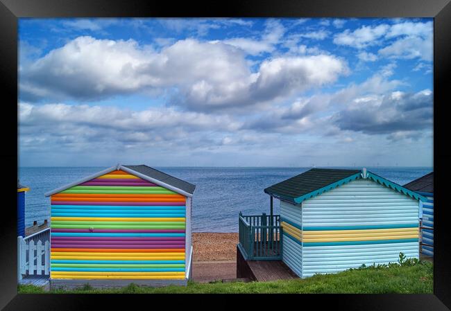 Tankerton Beach Huts  Framed Print by Darren Galpin