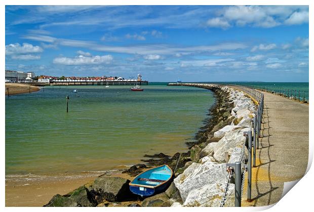 Neptunes Arm and Herne Bay Pier  Print by Darren Galpin