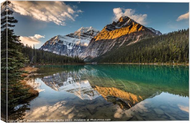 Edith Cavell Mountain Reflection in Jasper National Park Canvas Print by Pierre Leclerc Photography