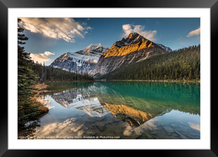 Edith Cavell Mountain Reflection in Jasper National Park Framed Mounted Print by Pierre Leclerc Photography