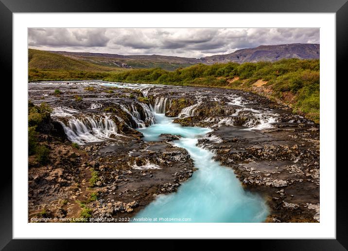 Blue Bruarfoss Iceland Framed Mounted Print by Pierre Leclerc Photography