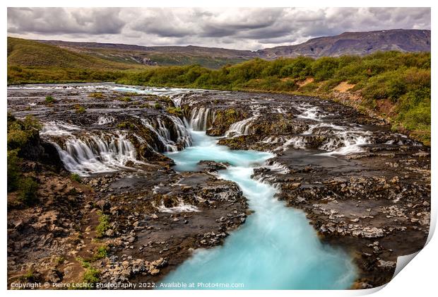 Blue Bruarfoss Iceland Print by Pierre Leclerc Photography