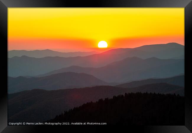 Sunset in the Great Smoky Mountains  Framed Print by Pierre Leclerc Photography