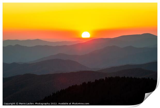 Sunset in the Great Smoky Mountains  Print by Pierre Leclerc Photography
