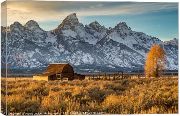 Sunset in Grand Teton National park Canvas Print by Pierre Leclerc Photography