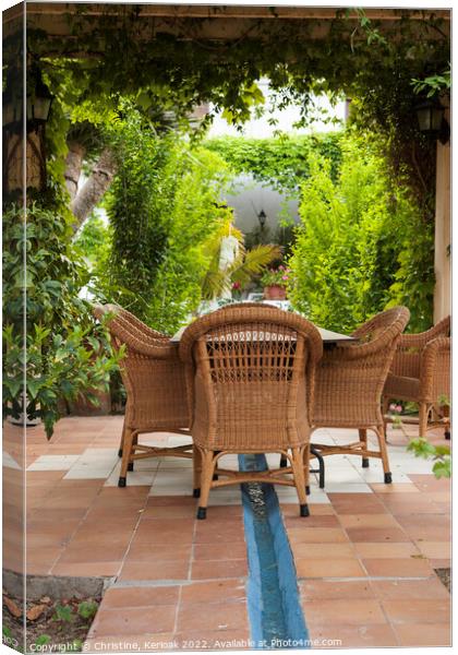 Outdoor Cane Seating Canvas Print by Christine Kerioak