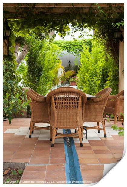 Outdoor Cane Seating Print by Christine Kerioak