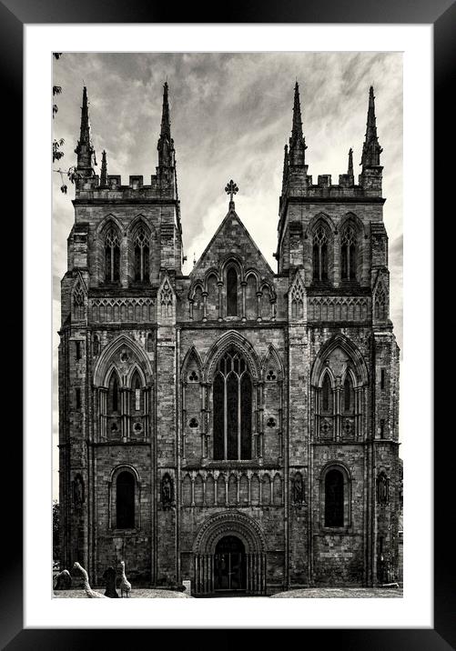 Selby Abbey - Mono Framed Mounted Print by Glen Allen